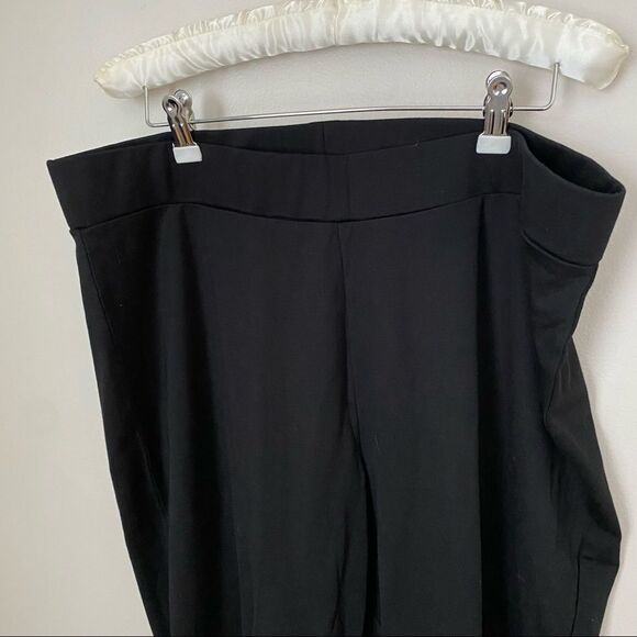 Poetic Justice Leggings Janet Curvy Fit Peekaboo Lace Ponte Casual Black Neutral - Picture 3 of 9